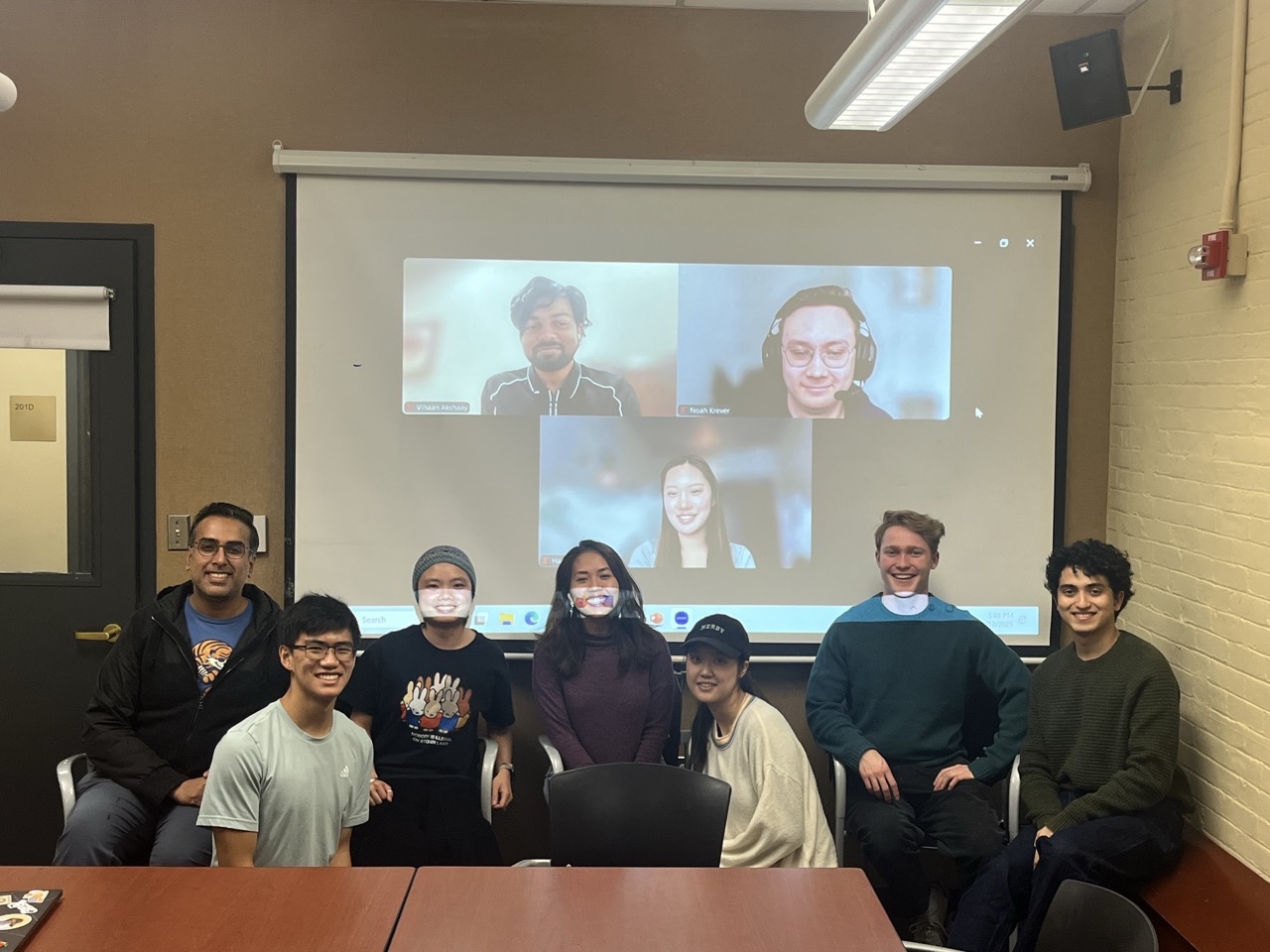 During a weekly lab meeting